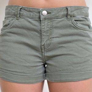 Green Denim Shorts